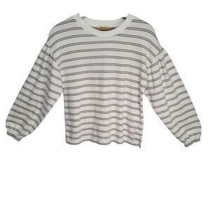 Madewell Cotton Blend Long-Sleeve Tee In Stripe Size XXS